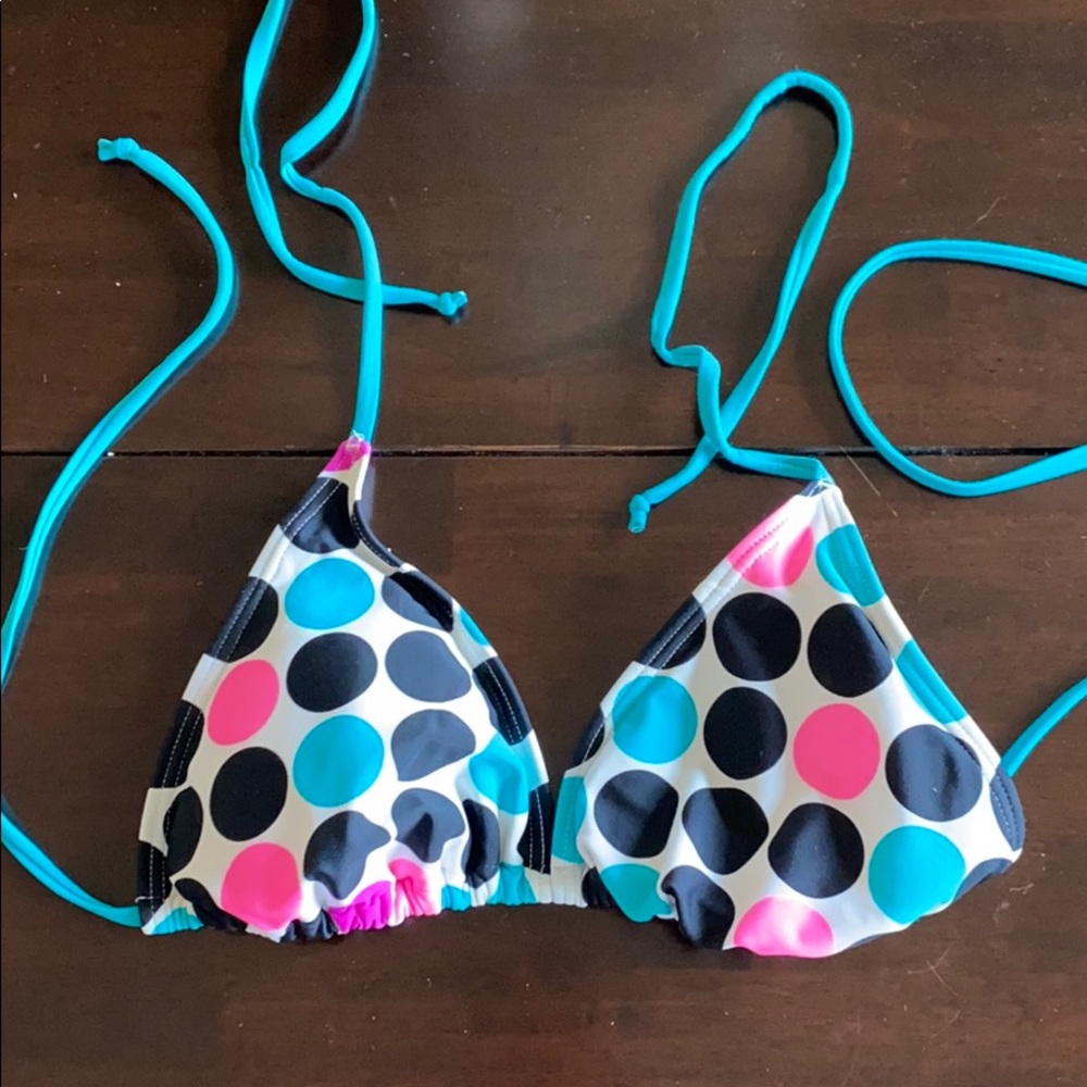 Xhiliration polkadot bikini with neck and back tie